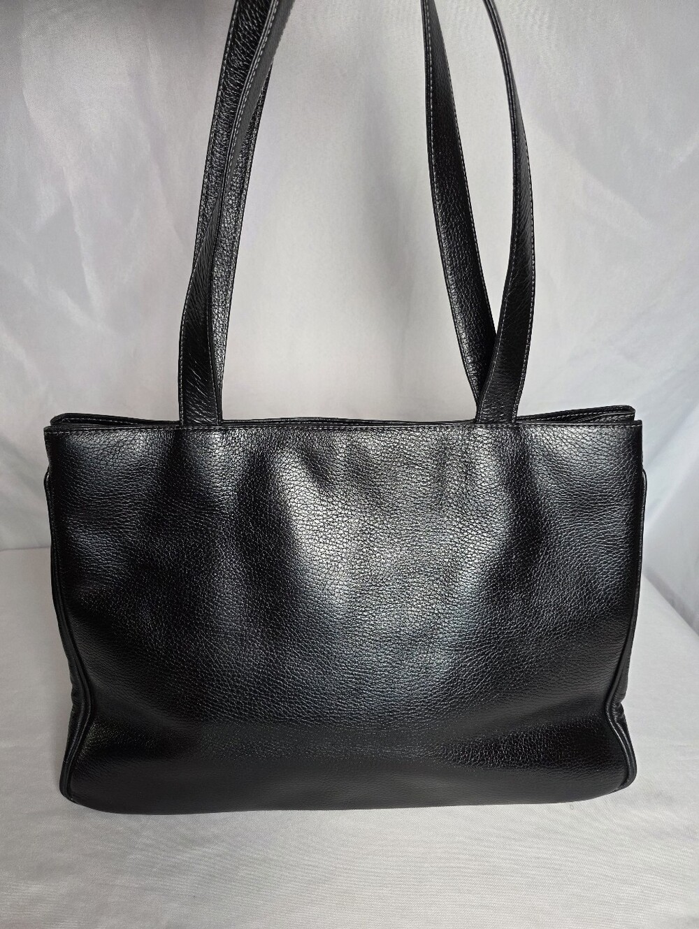 Italian Leather Muska Milano Black Pebbled Leather Large Tote Bag 100% Leather